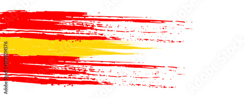 Spain grunge flag background. Spain flag made in textured brush stroke, patriotic concept for National Day of Spain, October 12. Vector Illustration