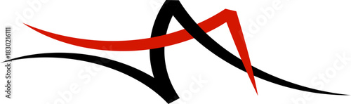 Racing Vehicle Stylized Stripes Decal Element