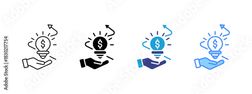 Idea icon set multiple style collection