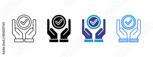 Hand icon set multiple style collection