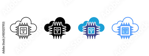 Iot icon set multiple style collection