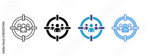 Target icon set multiple style collection