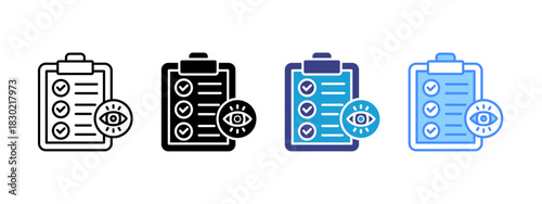 Vision icon set multiple style collection