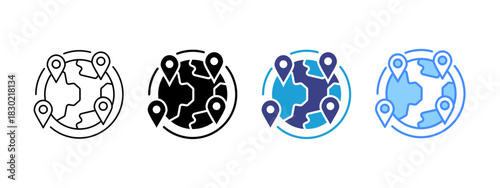 Global icon set multiple style collection