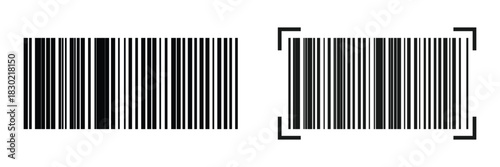 Barcode identification icon. Symbol of product identity, useful for apps demonstrating item authenticity, tracking, and digital verification workflows.