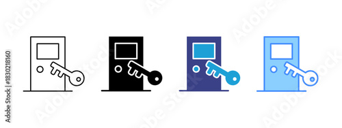 Key icon set multiple style collection