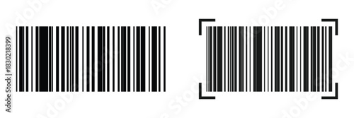 Barcode icon. Classic linear code icon used for representing data encoding, scanning, and product recognition across multiple commercial platforms.