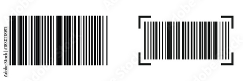 Inventory barcode illustration. Clean barcode graphic representing stock control, warehouse tracking and automated scanning. Modern retail bar code icon isolated on white background.
