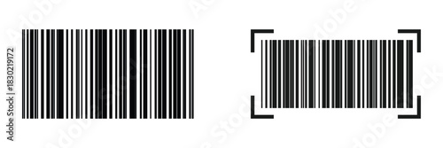 Representing barcode scanning vector icon. Barcode editable stroke outline icon isolated on white background. Flat vector illustration.