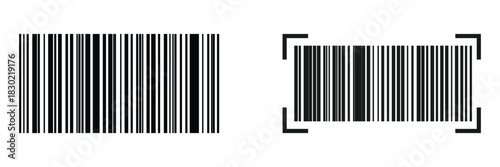 Bar code icon design vector template illustration. Scan barcode. Barcode icon. Flat style bar code vector on white background. Vector illustration. EPS 10.