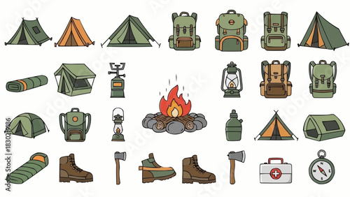 Camping and Hiking Gear Collection for Outdoor Adventures.