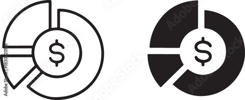 business sector and financial pie chart vector design
