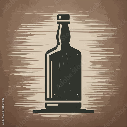  vector illustration of whiskey bottle silhouette