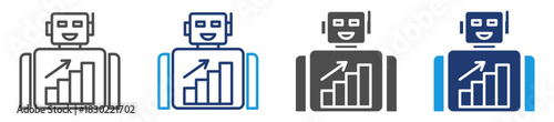 robot advisor icon sheet multiple style