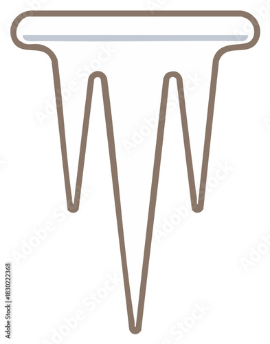 Abstract vector graphic of multiple frozen icicles hanging down, symbolizing cold winter weather.