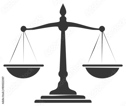 Justice Balance Scale Icon Symbol for Law Firm, Advocate, Court or Legal Rights Representation