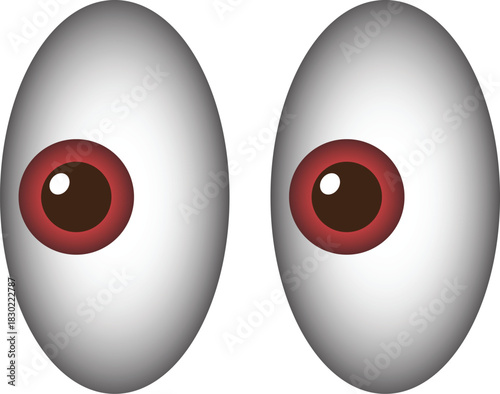 Big Eyes Shocking Stare Emoji Icon, Cartoon Wide Eye Emoji Vector.