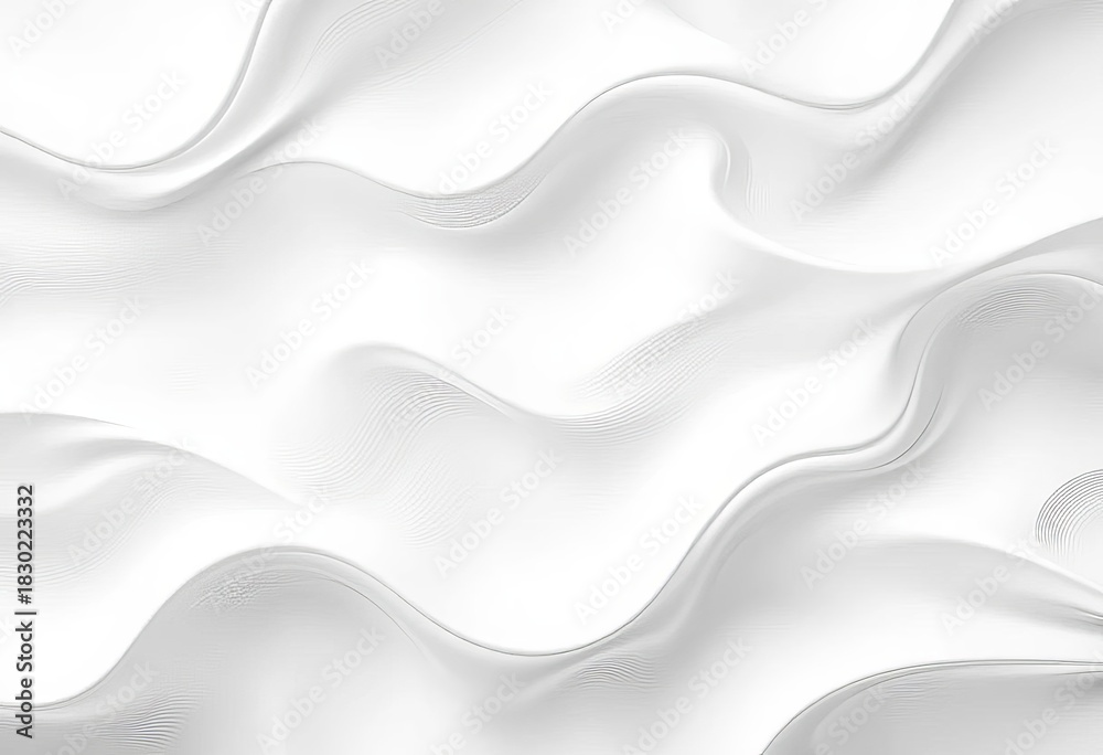 Obraz premium Abstract undulating white texture, soft waves, flowing lines, fabric, wavy