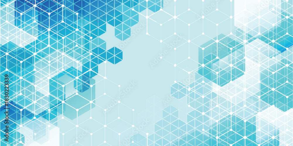 Obraz premium 青 テクノロジー デジタル 模様 背景