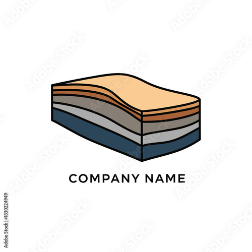 Abstract layered geological strata or material cross section.