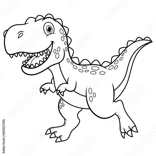 Cartoon tyrannosaurus rex line art