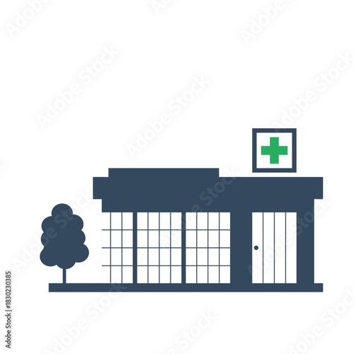 pharmacy or drug store building exterior icon
