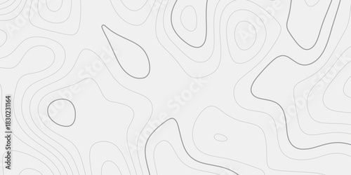 Detailed Geographic Topographic Map Texture With Repeating Contour Waves and Precision Landform Height Study Lines