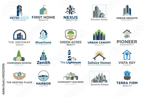 Professional Real Estate Property Building House Logo Collection Vector.