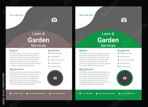 Lawn care social media post promotion template design Lawn garden care service flyer template design