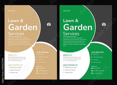 flyer template enhances your garden services' online presence. It is perfect for promoting landscaping, lawn care, and outdoor design services across various platforms.lawn care flyer  Agriculture Fly