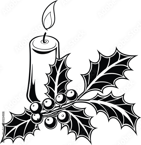 Detailed illustration of pine needles and branches