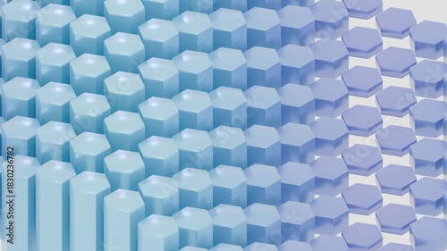 Isometric Hexagon Pillar Wave Animation Futuristic Corporate Tech Motion Background 4K Seamless Loop
