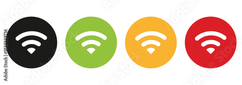 Wi-Fi Icon set symbol. Wireless and wifi icon or wi-fi icon sign for remote internet access. Network wifi business concept. Vector illustration