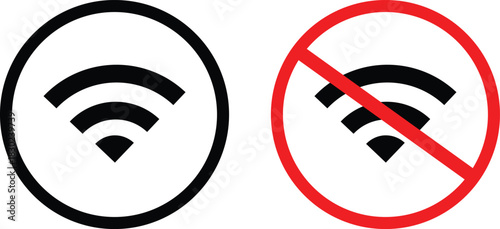 Wi-Fi Icon set symbol. Wireless and wifi icon or wi-fi icon sign for remote internet access. Network wifi business concept. Vector illustration