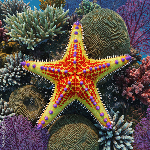 starfish on coral reef