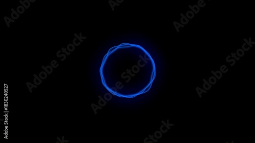 Blue futuristic technology sphere wave seamless flow. AI artificial intelligence voice audio Abstract sphere of light blue lines, Glowing energy orb and ball. Big data, future technology. 4k loop