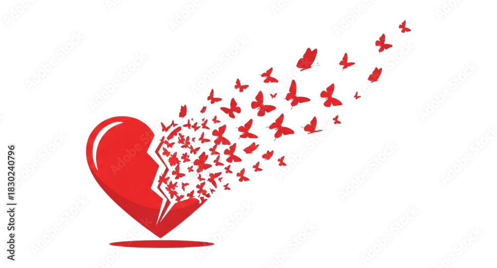 Fototapeta premium red heart on white background