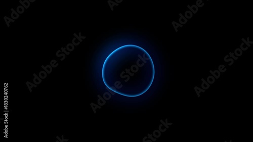 Blue futuristic technology sphere wave seamless flow. AI artificial intelligence voice audio Abstract sphere of light blue lines, Glowing energy orb and ball. Big data, future technology. 4k loop