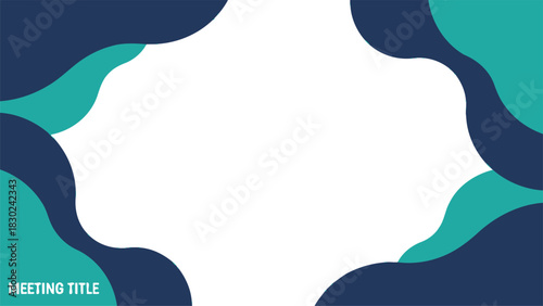 Modern presentation background with abstract fluid shapes in blue and teal. A corporate template with an organic wave design for business slides and web banners