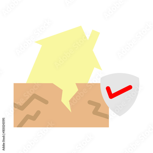 Earthquake Coverage Vector Flat Icon Design