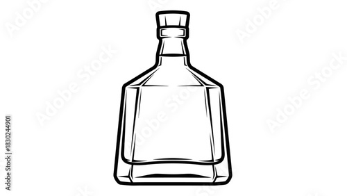 Minimalist Black Line-Art Beverage Bottle Silhouettes Vector Collection