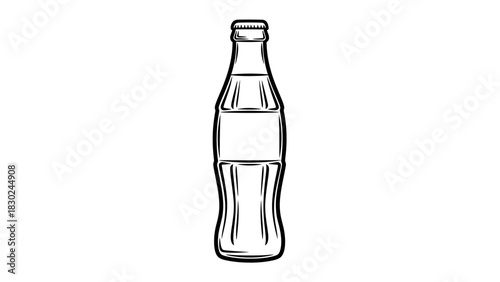 Minimalist Black Line-Art Beverage Bottle Silhouettes Vector Collection