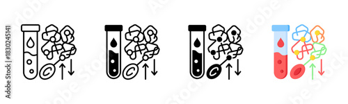 Hemoglobin Icon, Multi Styles Icon Set