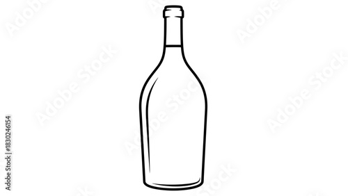 Minimalist Black Line-Art Beverage Bottle Silhouettes Vector Collection