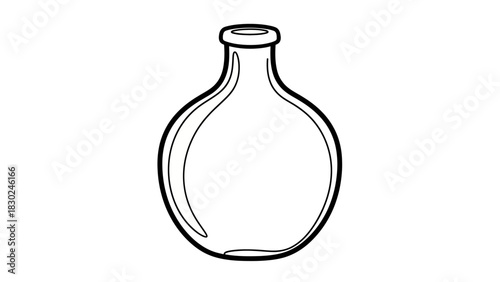 Minimalist Black Line-Art Beverage Bottle Silhouettes Vector Collection