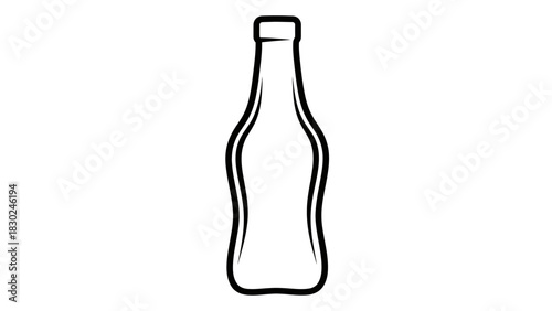 Minimalist Black Line-Art Beverage Bottle Silhouettes Vector Collection