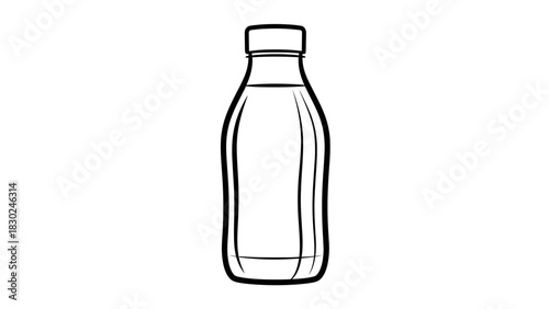 Minimalist Black Line-Art Beverage Bottle Silhouettes Vector Collection