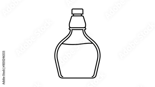 Minimalist Black Line-Art Beverage Bottle Silhouettes Vector Collection
