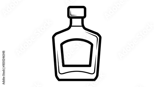 Minimalist Black Line-Art Beverage Bottle Silhouettes Vector Collection