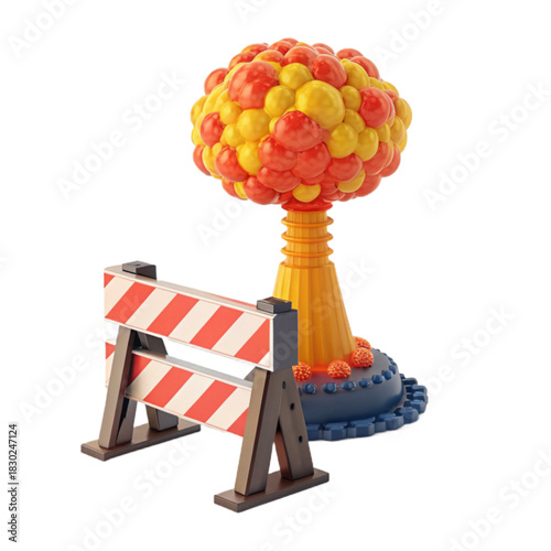 Conceptual safety barrier against virus spread, depicting protection measures against pandemic risks, safeguarding public health, and symbolizing containment